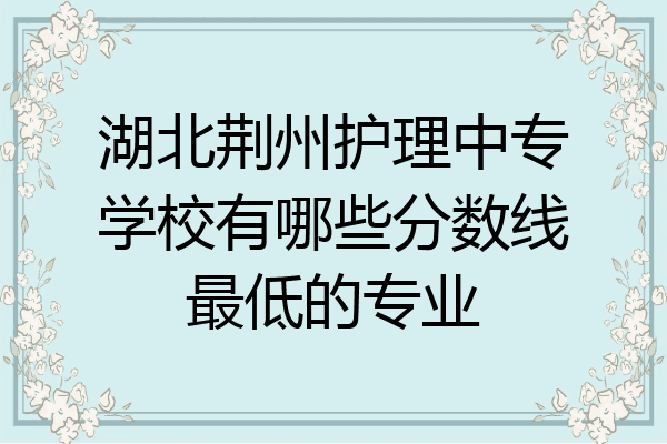 湖北荆州护理中专学校有哪些分数线最低的专业