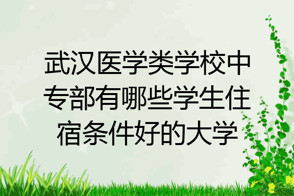 武汉医学类学校中专部有哪些学生住宿条件好的大学