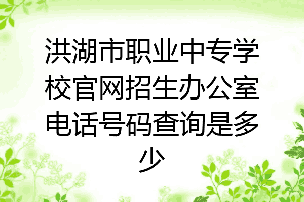 洪湖市职业中专学校官网招生办公室电话号码查询是多少
