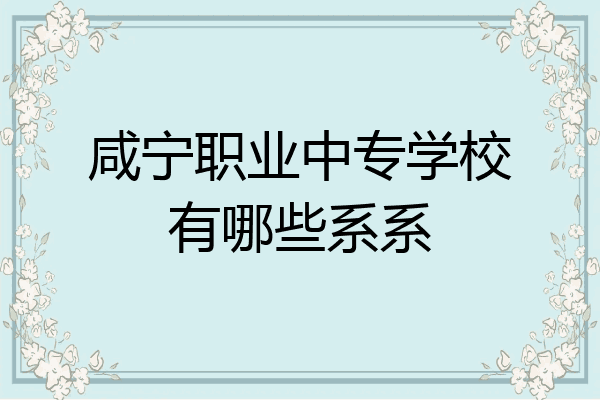 咸宁职业中专学校有哪些系系