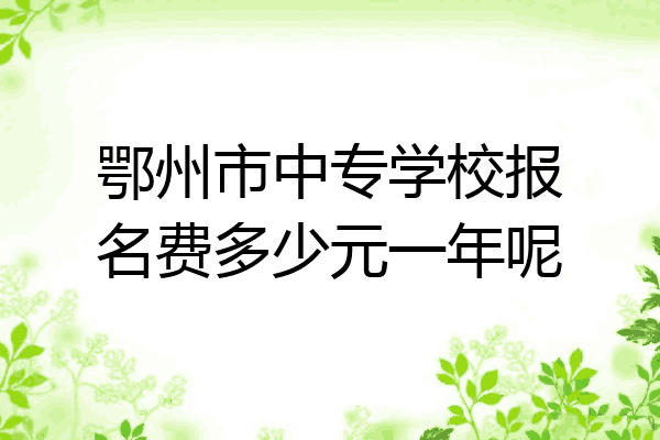 鄂州市中专学校报名费多少元一年呢