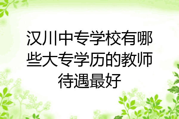 汉川中专学校有哪些大专学历的教师待遇最好