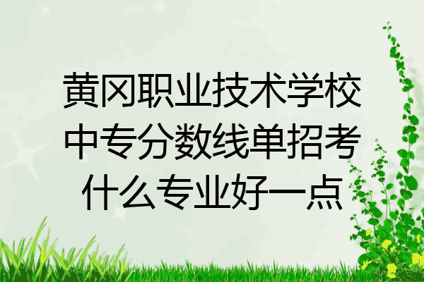 黄冈职业技术学校中专分数线单招考什么专业好一点