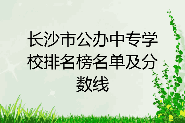 长沙市公办中专学校排名榜名单及分数线