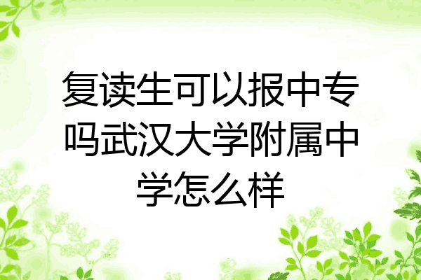 复读生可以报中专吗武汉大学附属中学怎么样