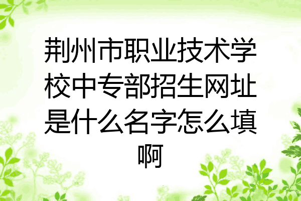荆州市职业技术学校中专部招生网址是什么名字怎么填啊