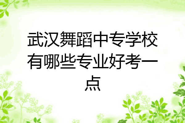 武汉舞蹈中专学校有哪些专业好考一点