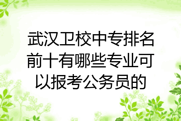 武汉卫校中专排名前十有哪些专业可以报考公务员的