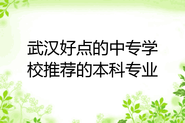 武汉好点的中专学校推荐的本科专业