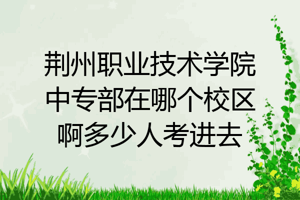荆州职业技术学院中专部在哪个校区啊多少人考进去