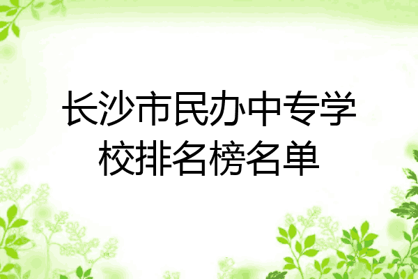 长沙市民办中专学校排名榜名单