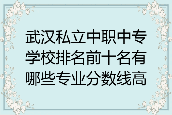 武汉私立中职中专学校排名前十名有哪些专业分数线高