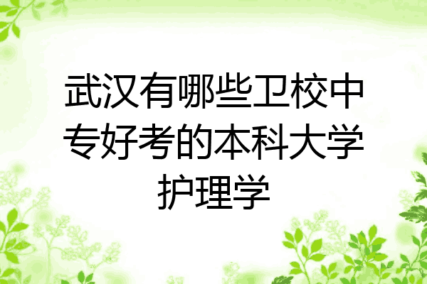 武汉有哪些卫校中专好考的本科大学护理学