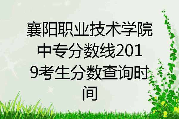 襄阳职业技术学院中专分数线2019考生分数查询时间