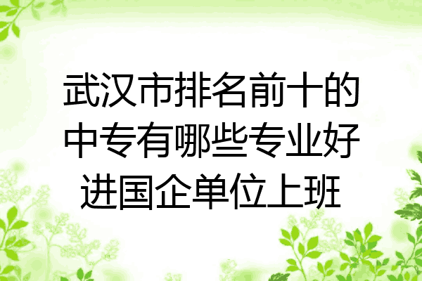武汉市排名前十的中专有哪些专业好进国企单位上班