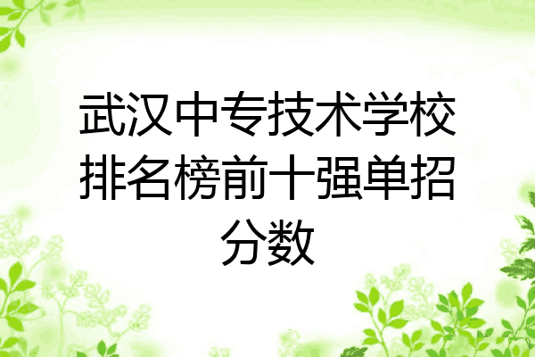 武汉中专技术学校排名榜前十强单招分数