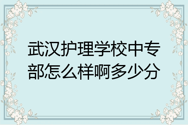武汉护理学校中专部怎么样啊多少分