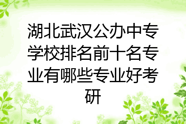 湖北武汉公办中专学校排名前十名专业有哪些专业好考研