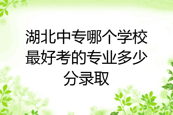 湖北中专哪个学校最好考的专业多少分录取