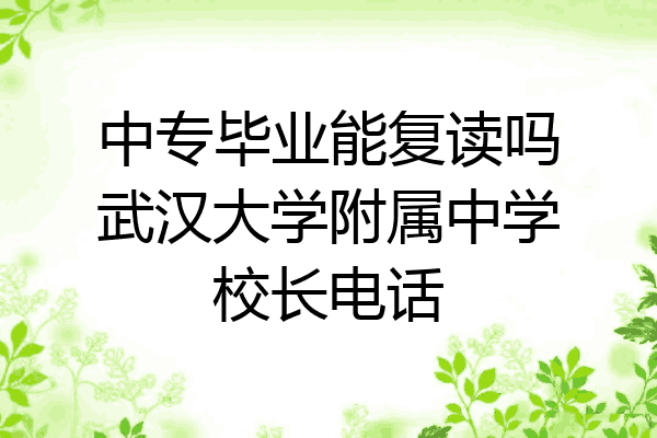中专毕业能复读吗武汉大学附属中学校长电话
