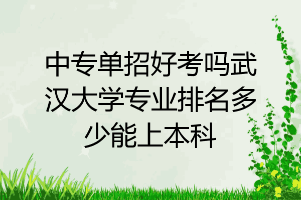 中专单招好考吗武汉大学专业排名多少能上本科