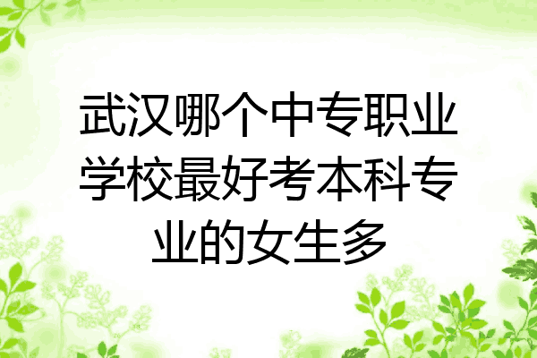 武汉哪个中专职业学校最好考本科专业的女生多