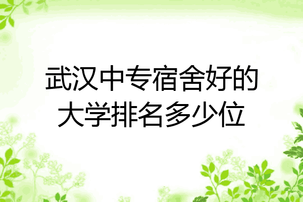 武汉中专宿舍好的大学排名多少位