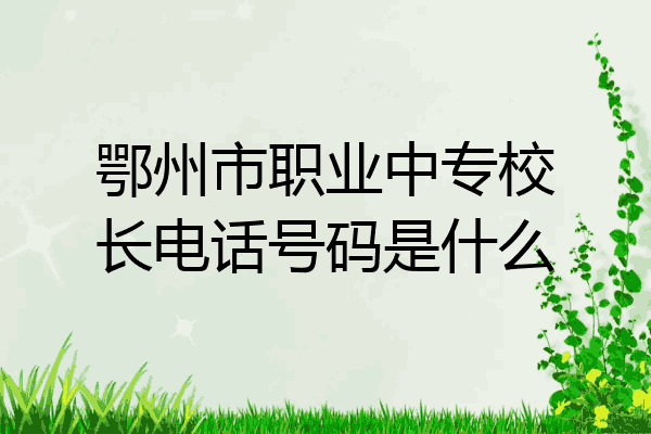 鄂州市职业中专校长电话号码是什么