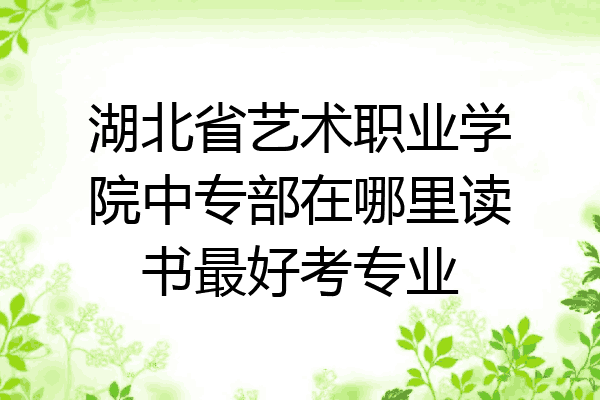 湖北省艺术职业学院中专部在哪里读书最好考专业
