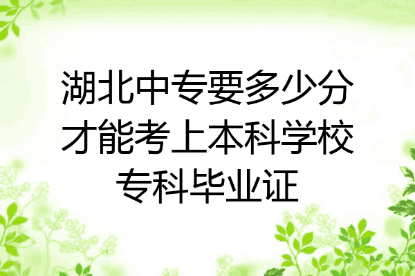 湖北中专要多少分才能考上本科学校专科毕业证
