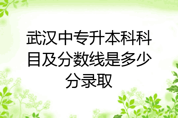 武汉中专升本科科目及分数线是多少分录取