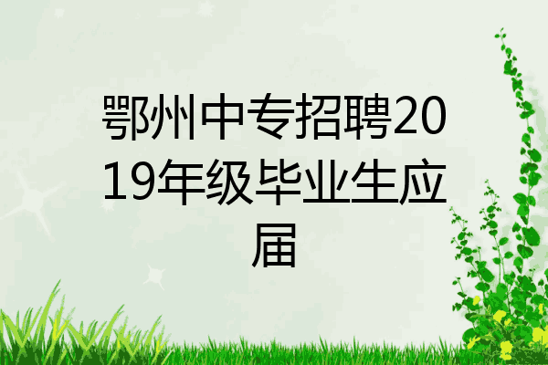 鄂州中专招聘2019年级毕业生应届