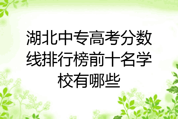 湖北中专高考分数线排行榜前十名学校有哪些
