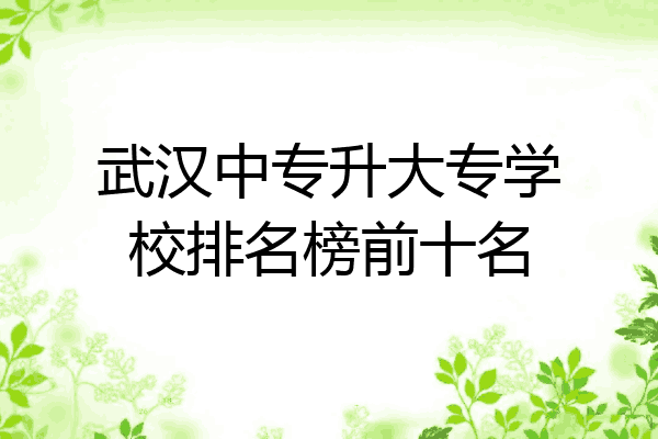武汉中专升大专学校排名榜前十名
