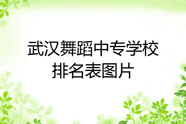 武汉舞蹈中专学校排名表图片