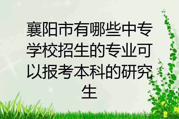 襄阳市有哪些中专学校招生的专业可以报考本科的研究生