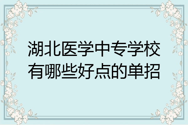 湖北医学中专学校有哪些好点的单招