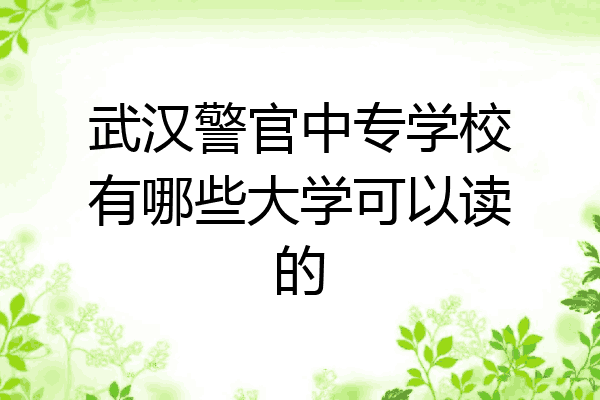 武汉警官中专学校有哪些大学可以读的