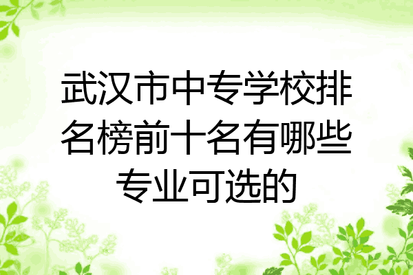武汉市中专学校排名榜前十名有哪些专业可选的