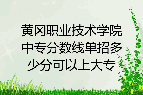 黄冈职业技术学院中专分数线单招多少分可以上大专