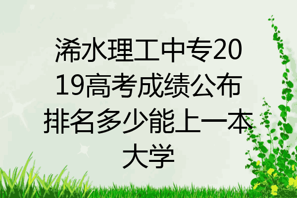 浠水理工中专2019高考成绩公布排名多少能上一本大学