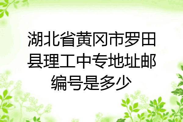 湖北省黄冈市罗田县理工中专地址邮编号是多少
