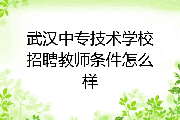 武汉中专技术学校招聘教师条件怎么样