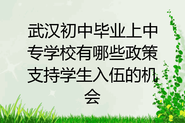 武汉初中毕业上中专学校有哪些政策支持学生入伍的机会