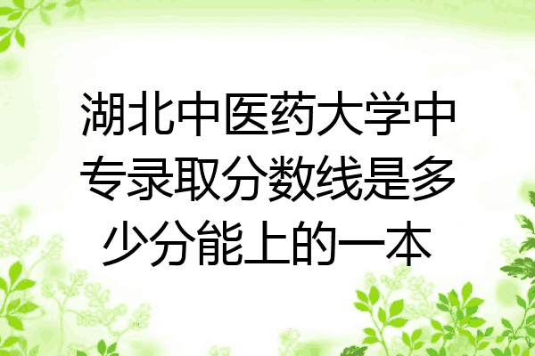 湖北中医药大学中专录取分数线是多少分能上的一本