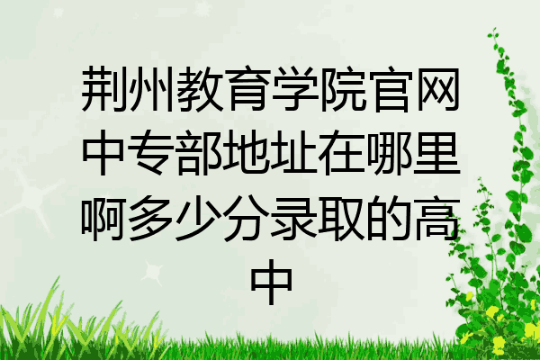 荆州教育学院官网中专部地址在哪里啊多少分录取的高中