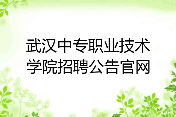 武汉中专职业技术学院招聘公告官网