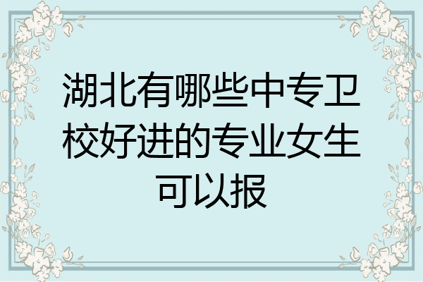 湖北有哪些中专卫校好进的专业女生可以报