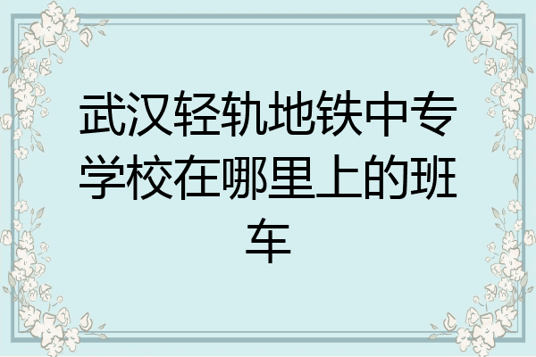 武汉轻轨地铁中专学校在哪里上的班车