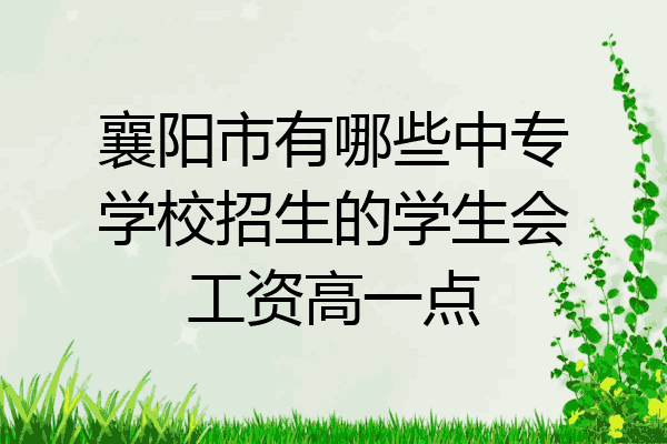 襄阳市有哪些中专学校招生的学生会工资高一点